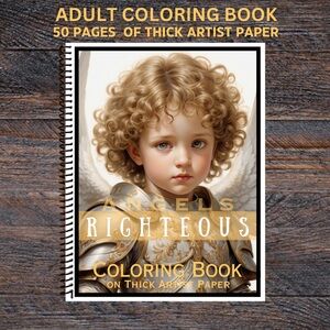 Angels Righteous - Spiral Bound Adult Coloring Book - Thick Artist Pa…